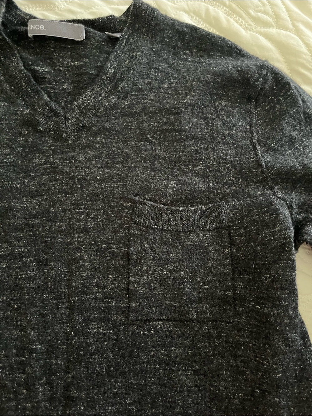 Vince Women's Charcoal V-Neck Cashmere Blend Sweater XS - Picture 7 of 9
